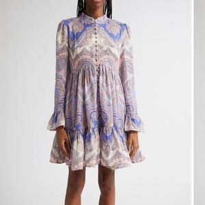 Zimmermann Maxine Paisley Long Sleeve Linen Shirtdress – Size 1 (small) NWT